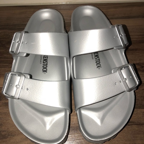 silver rubber birks
